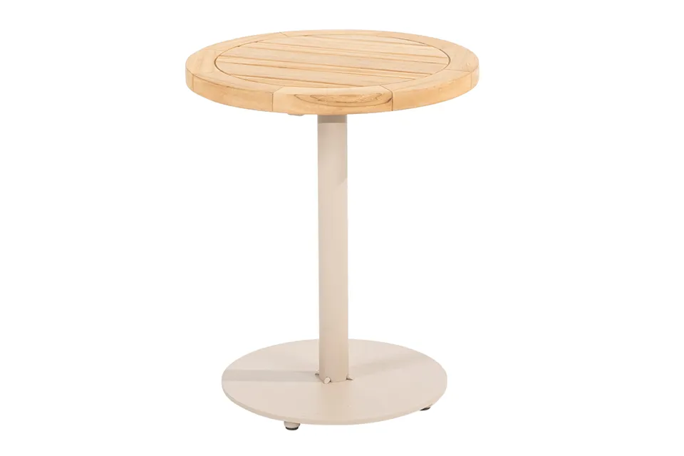 4 seasons outdoor | bijzettafel volta teak Ø45 cm x 55(h) cm | latte
