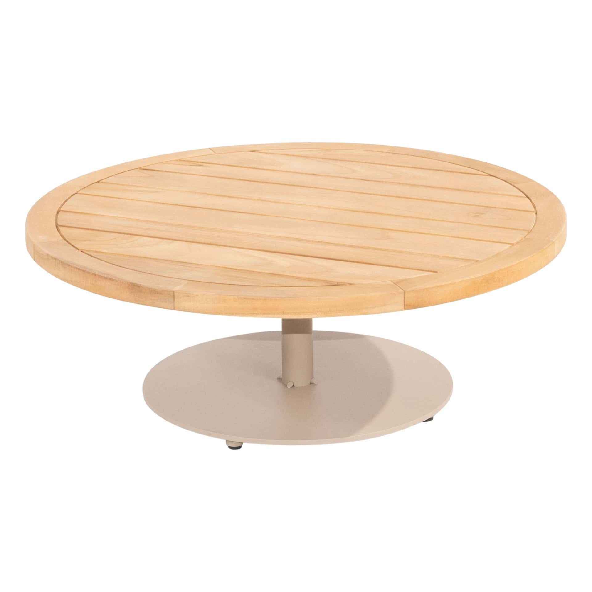 4so volta koffie tafel 80 cm rond teak frame latte