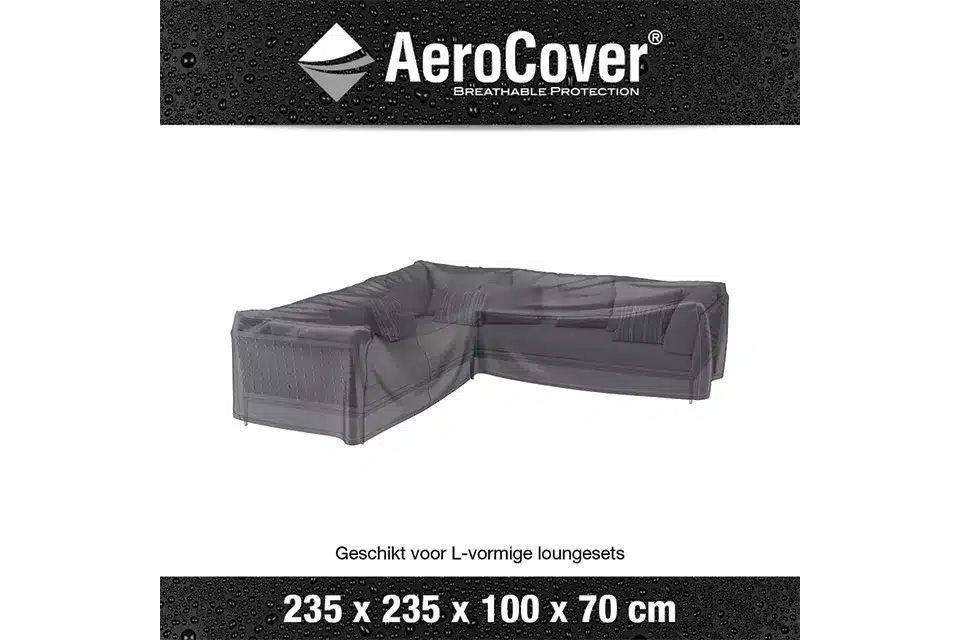 aerocover | loungesethoes 235 x 235 x 100 x 70(h) cm | l vorm