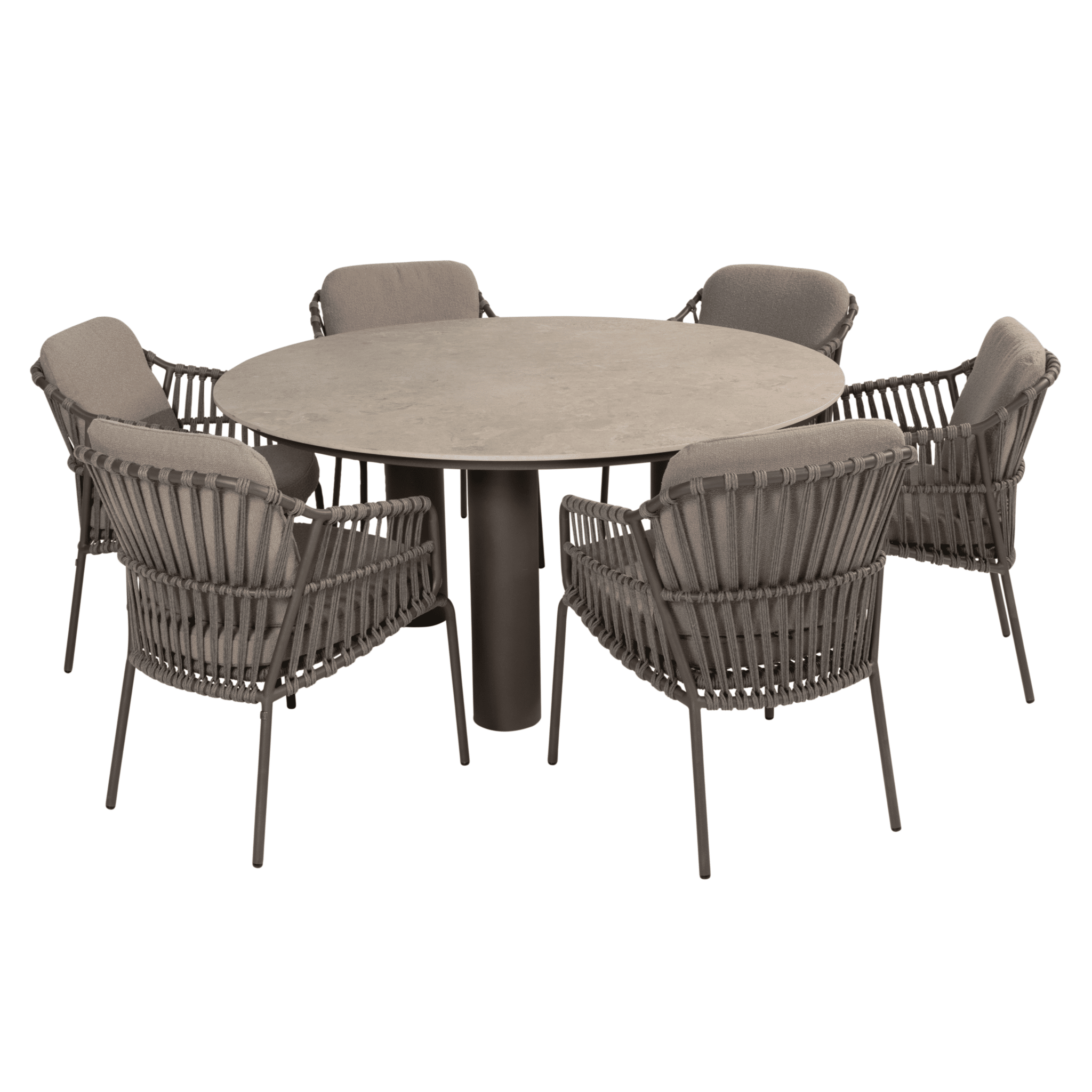 arizona capalbio dining tuinset 160xh75 cm rond 7 delig keramiek terre 4 seasons outdoor