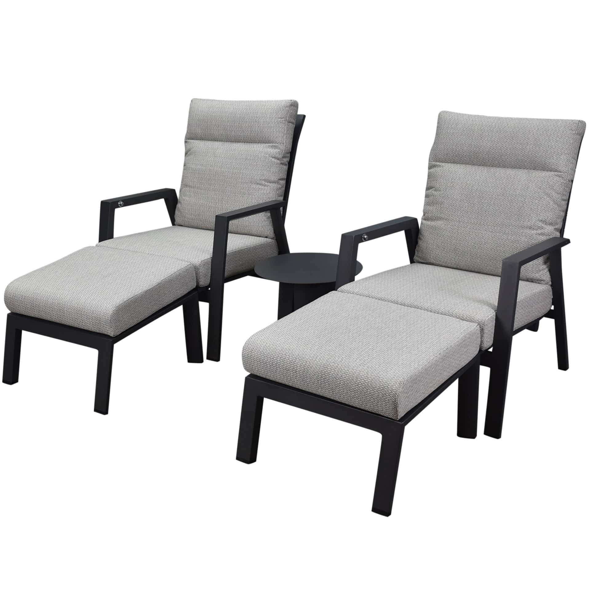 barolo lounge balkonset 5 delig verstelbaar antraciet aluminium