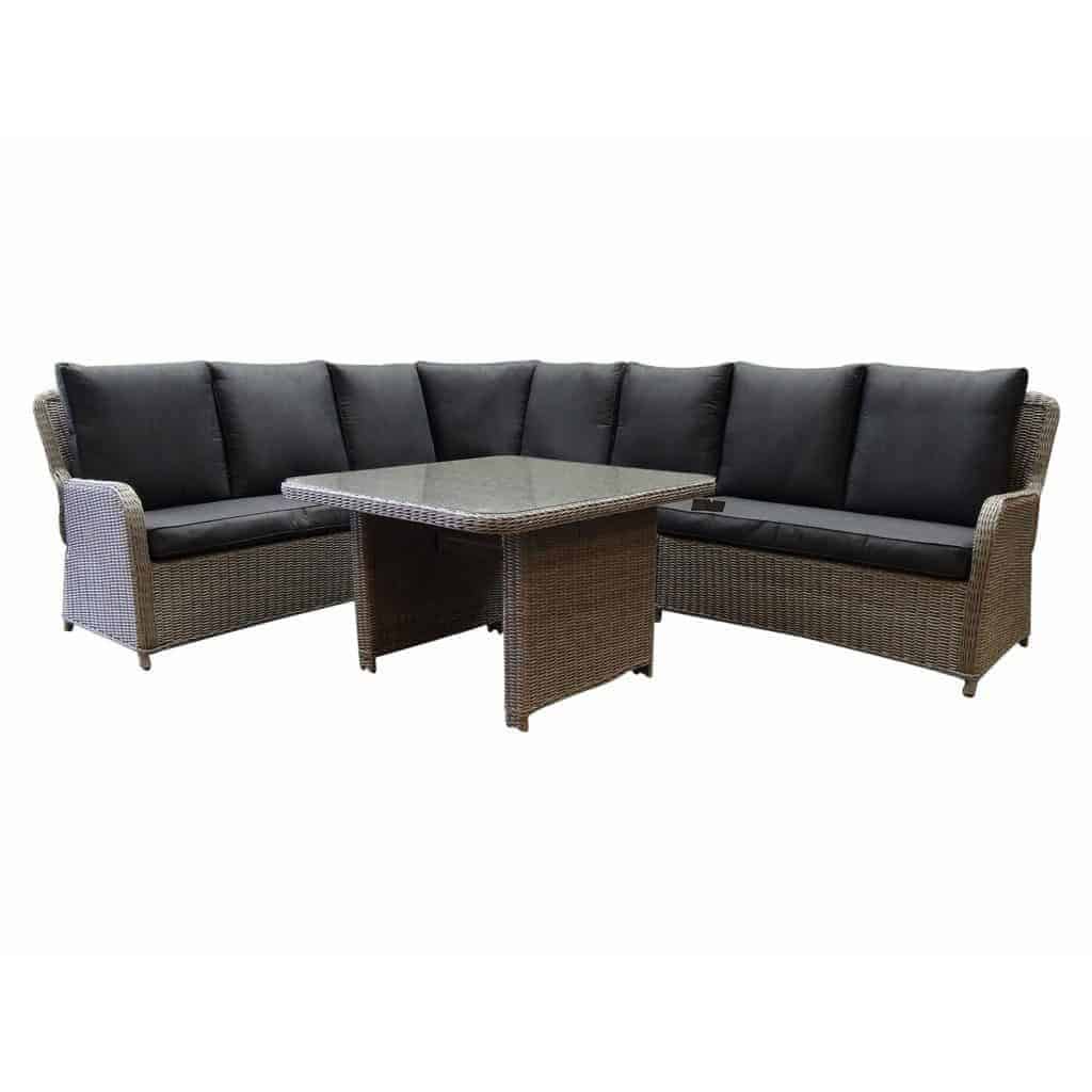 bilbao hoek dining loungeset 5 delig grijs