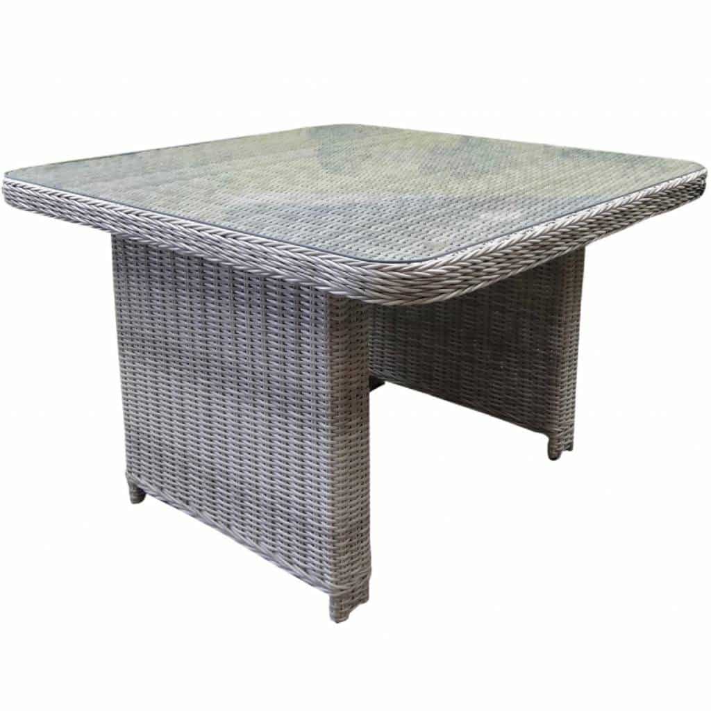 bilbao lounge diningtafel 110x110xh70 cm wit grijs