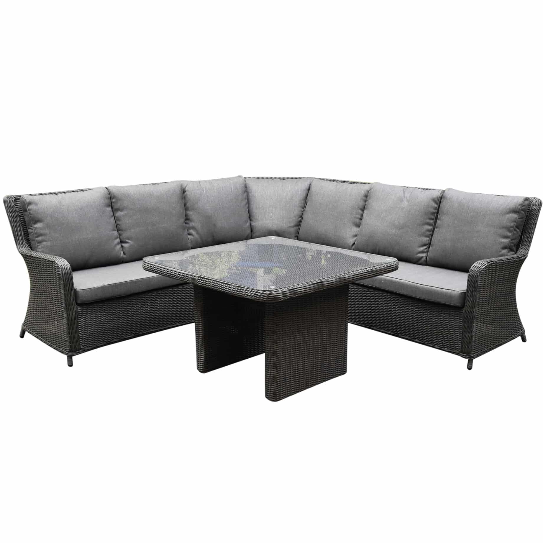 bilbao premium dining hoekset 4 delig antraciet wicker