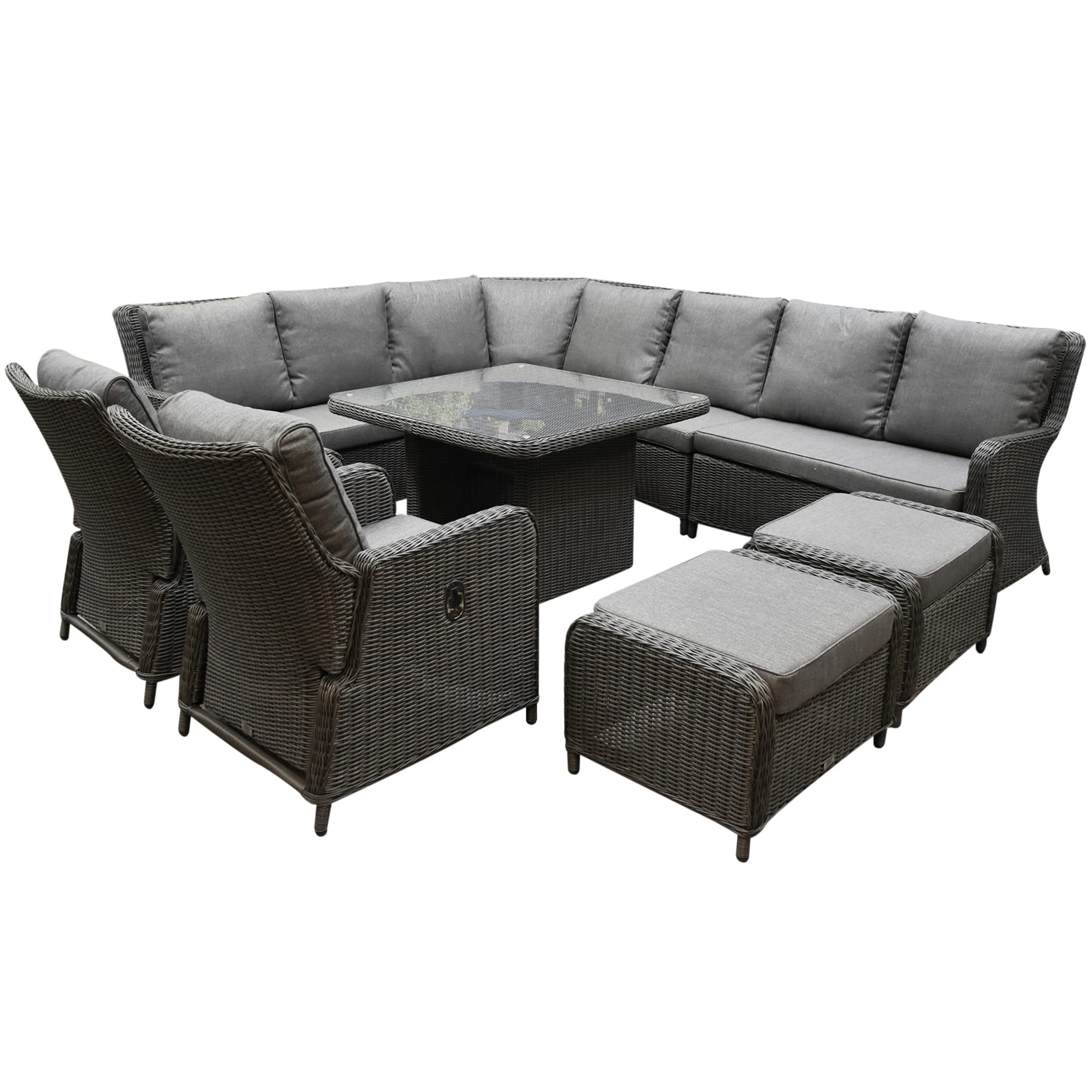 bilbao premium dining loungeset 9 delig antraciet wicker