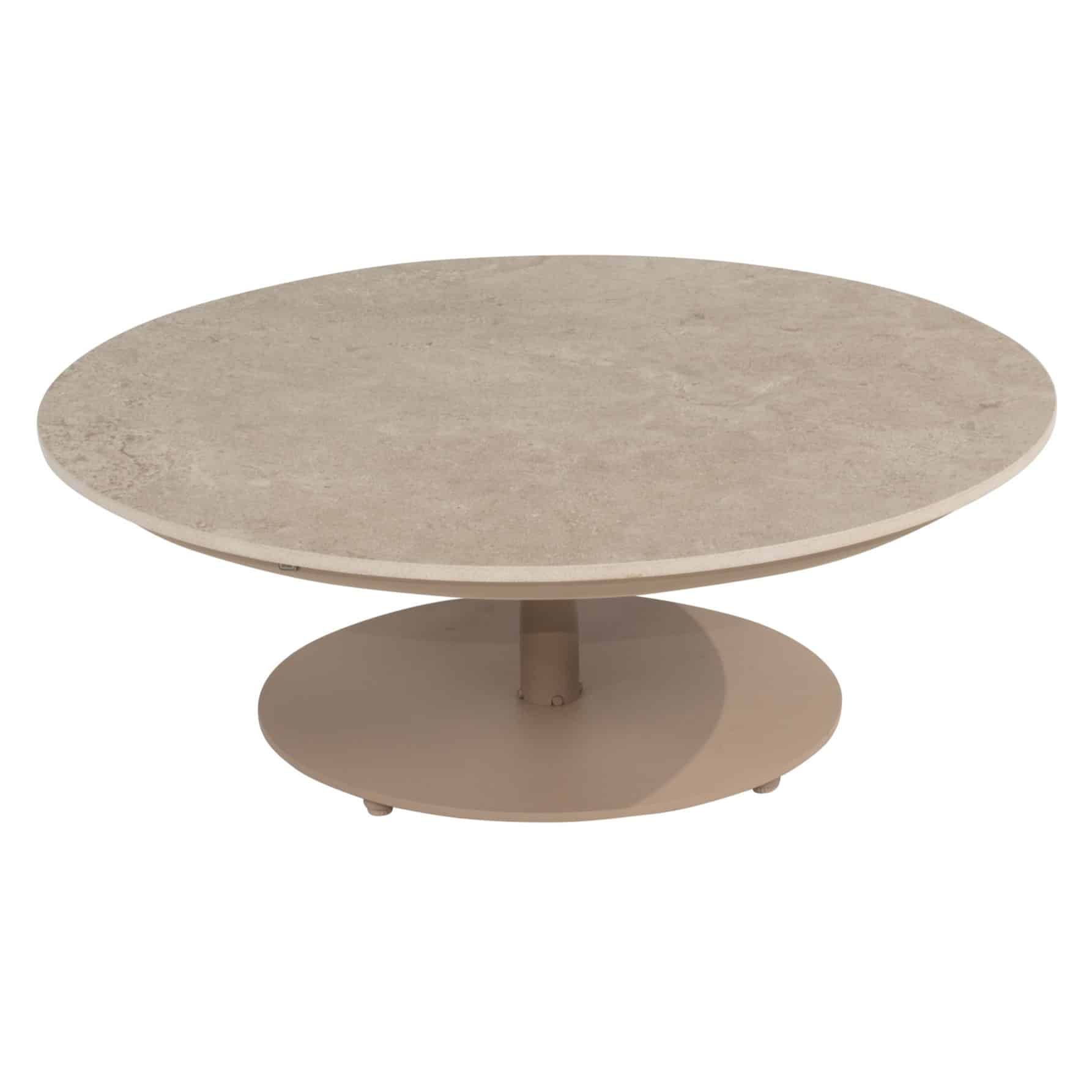 boaz lounge tuintafel 80xh30 cm ceramic middenpoot latte 4 seasons outdoor