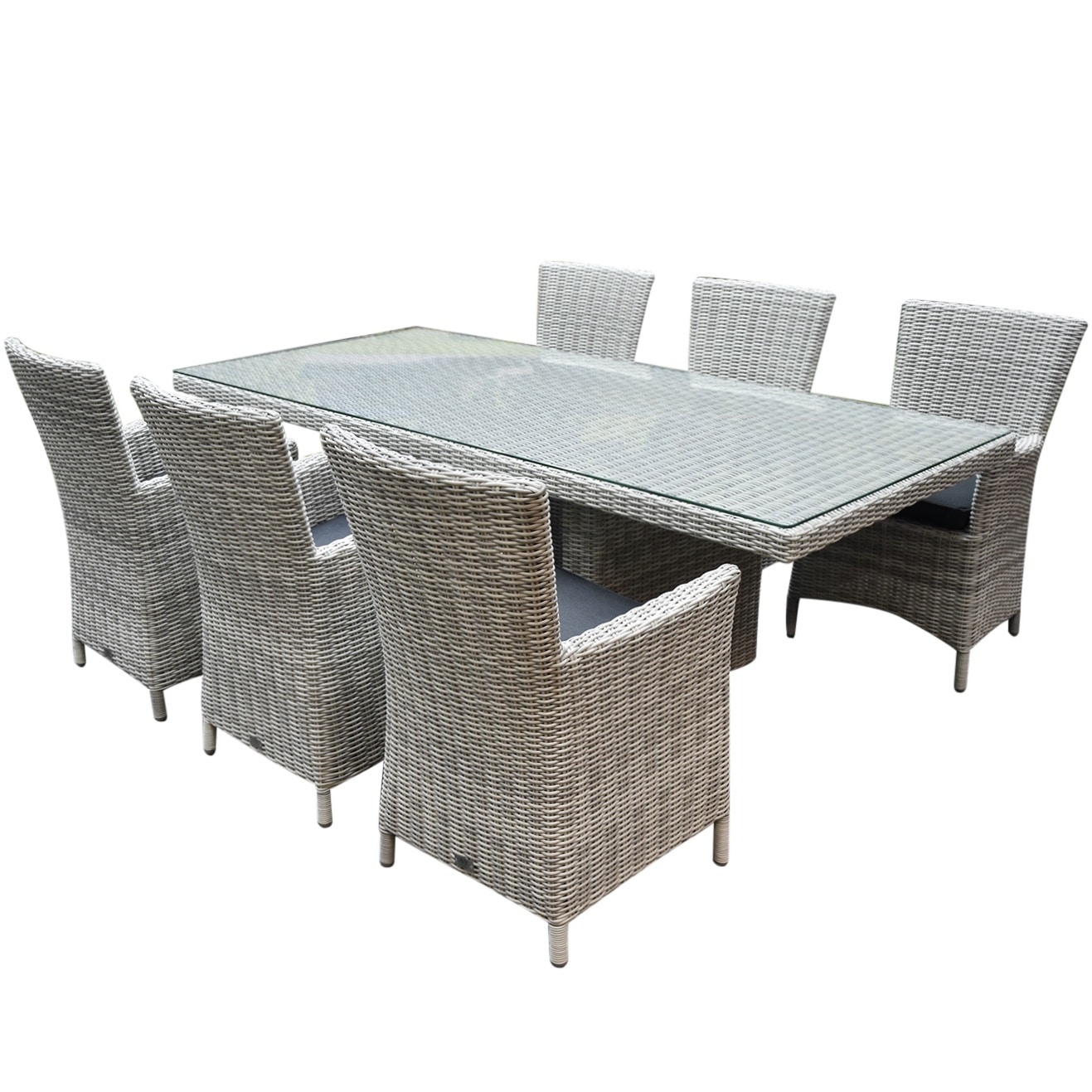 capri menorca dining tuinset 220x100xh75 cm 7 delig wit/grijs