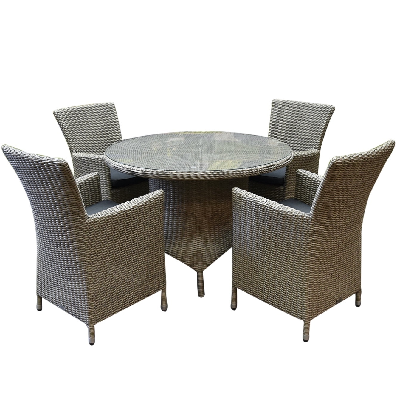 Capri Riccione dining tuinset 110 cm rond 5-delig grijs