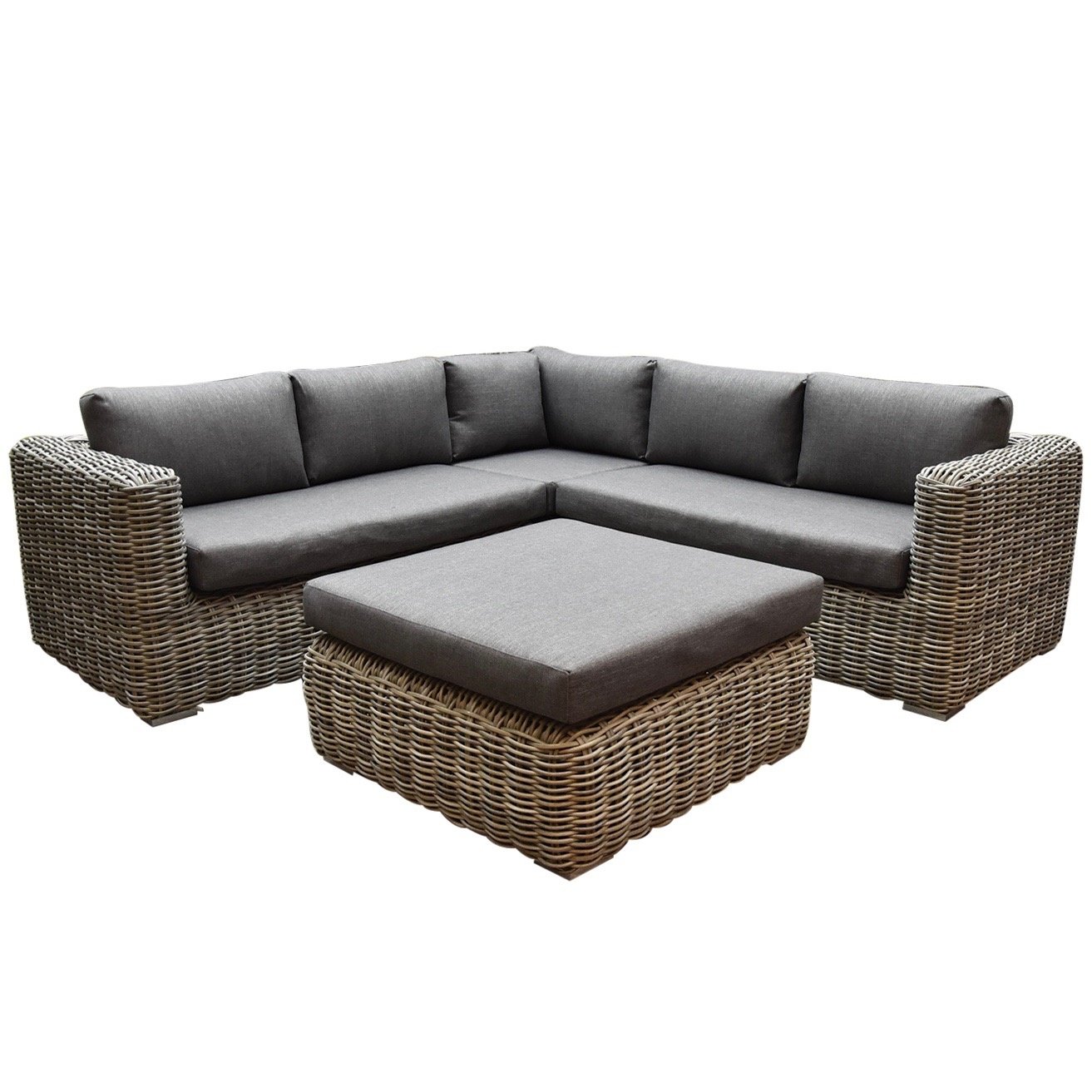 cervo hoek loungeset 4 delig grijs wicker