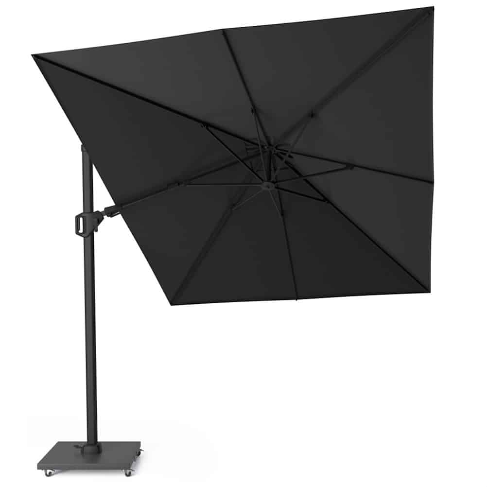 challenger t2 premium zweefparasol 350×260 cm matt black mast jet black