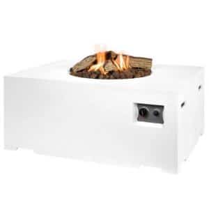 cocoon vuurtafel rechthoek wit