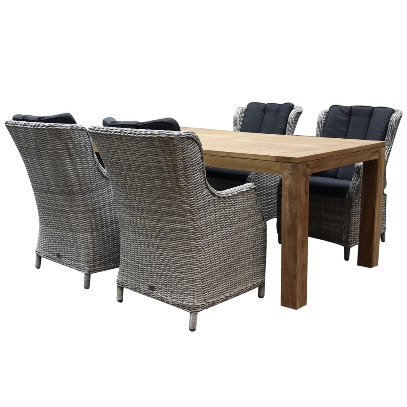 darwin krista dining tuinset 180x95xh77,5 cm 5 delig wit