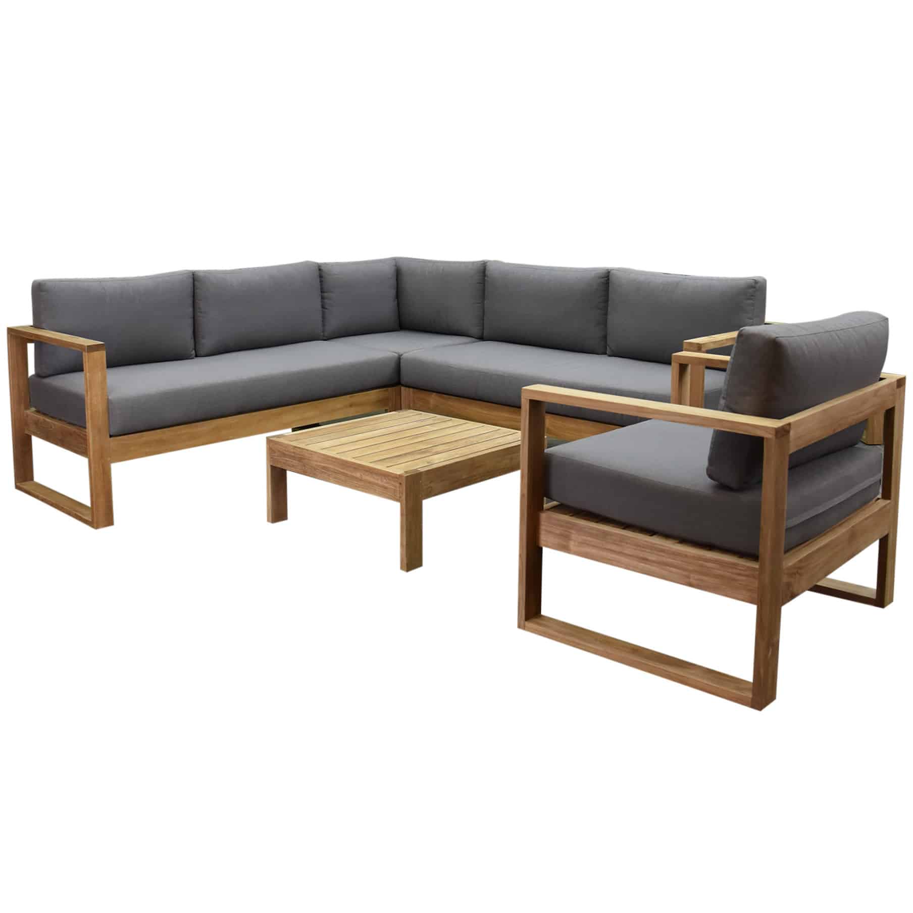 dubai hoek loungeset 5 delig teak