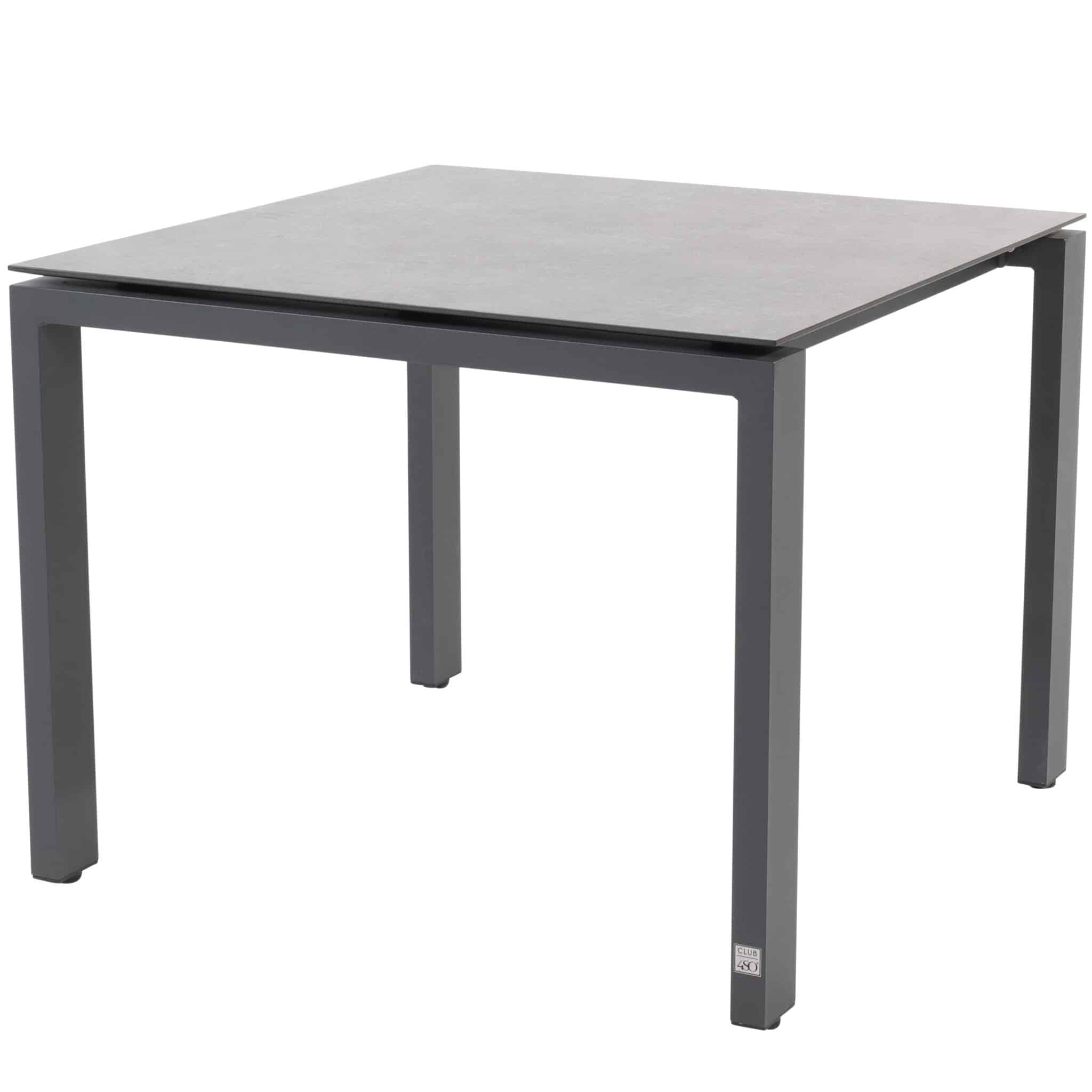 goa dining tuintafel 95x95xh75 cm aluminium donkergrijs 4 seasons outdoor