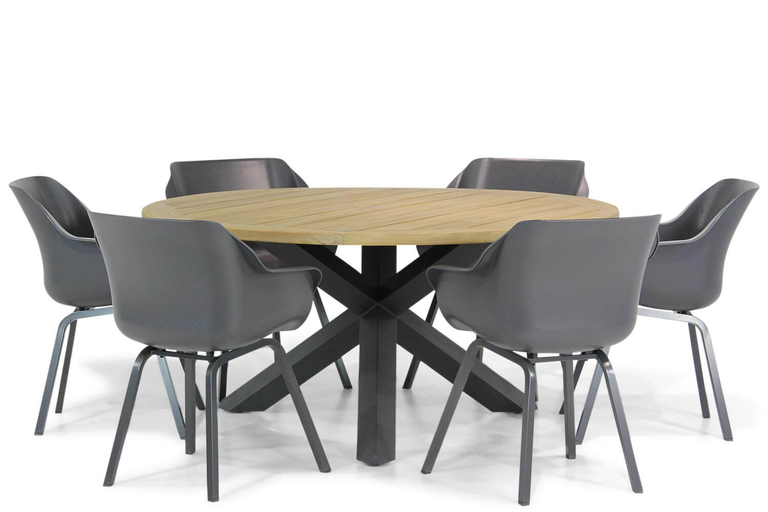 hartman sophie element/rockville 160 cm rond dining tuinset 7 delig