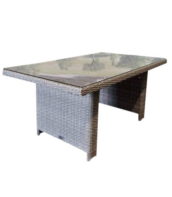 ibiza lounge dining tafel 140x80xh70 cm grijs
