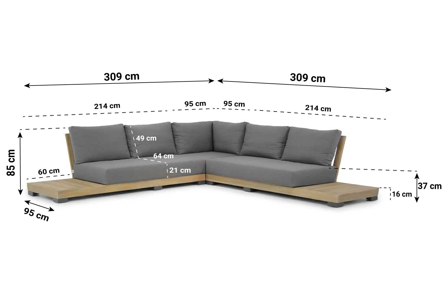 lifestyle hilton hoek loungeset 4 delig