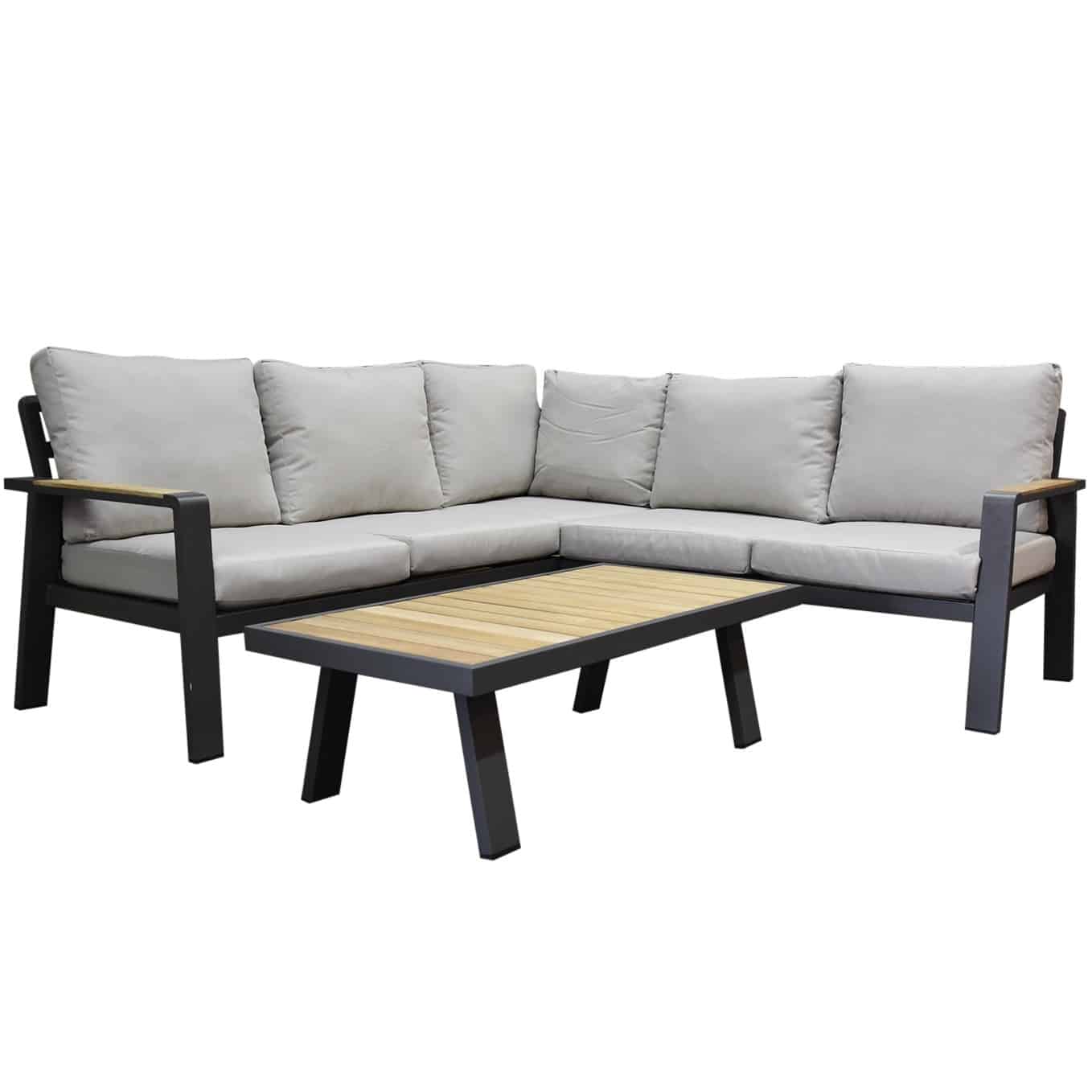 lola hoek loungeset 4 delig aluminium antraciet