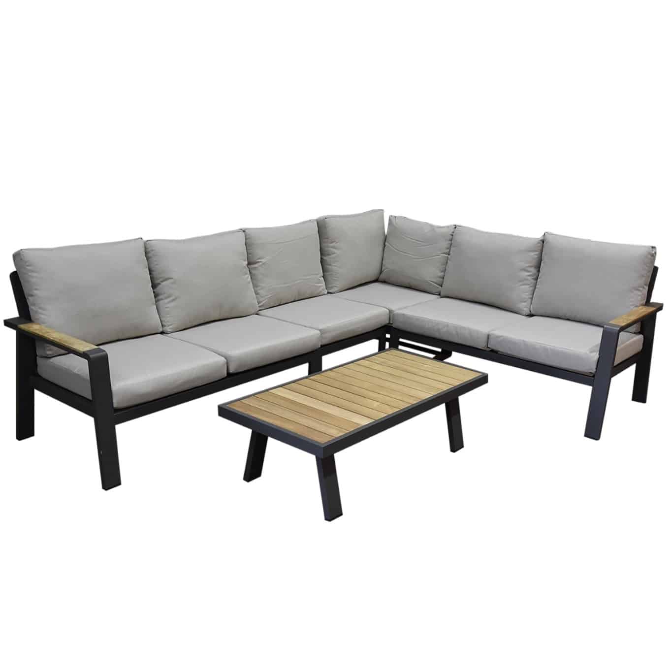 lola hoek loungeset 5 delig aluminium antraciet