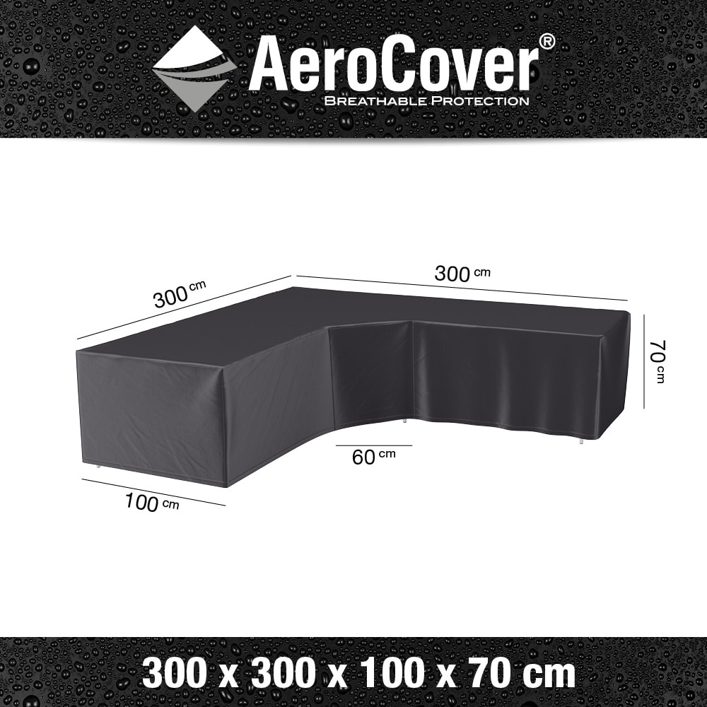 loungesethoes xl trapezehoek 300x300x100xh70 cm l vorm– aerocover
