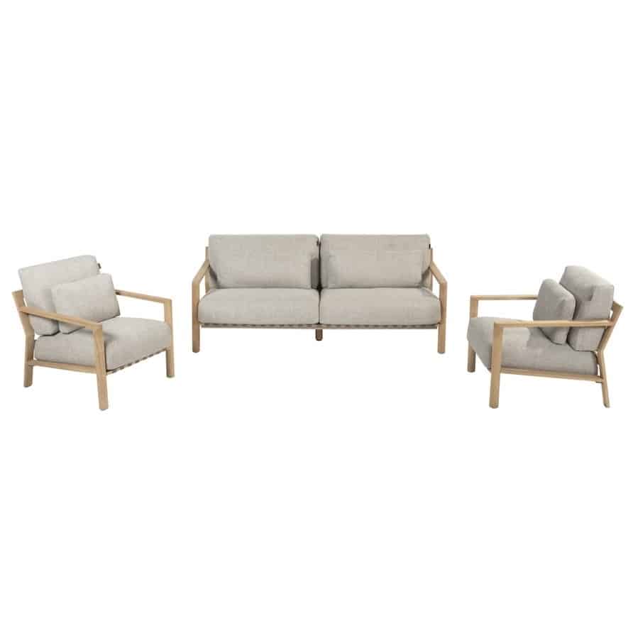 lucas stoel bank loungeset 3 delig naturel teak 4 seasons outdoor