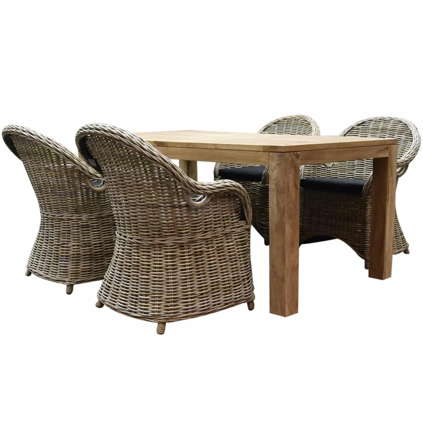 macau krista dining tuinset 180x95xh77.5 cm 5 delig rotan