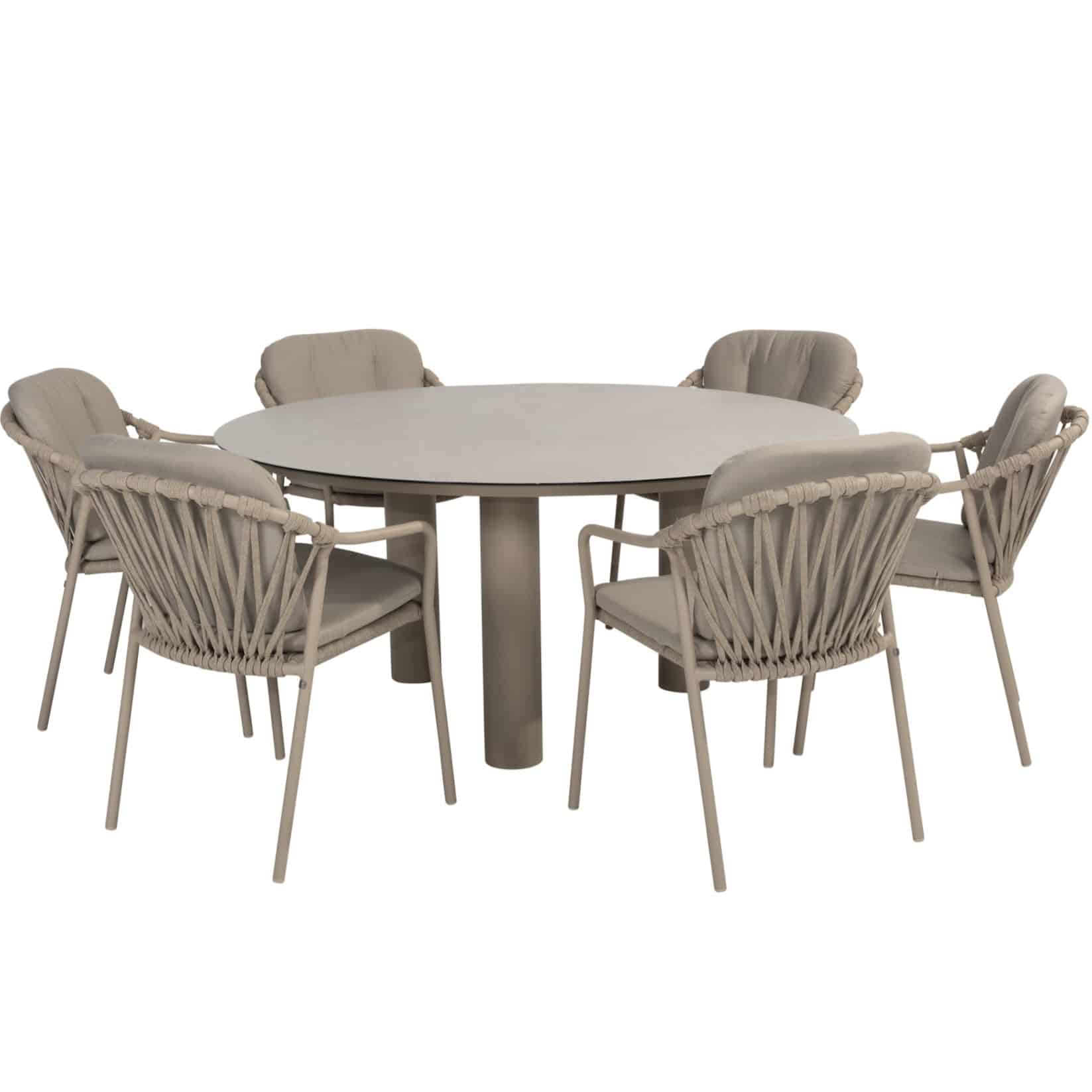 manitoba donato dining tuinset 160xh75 cm 7 delig keramiek latte taste 4so