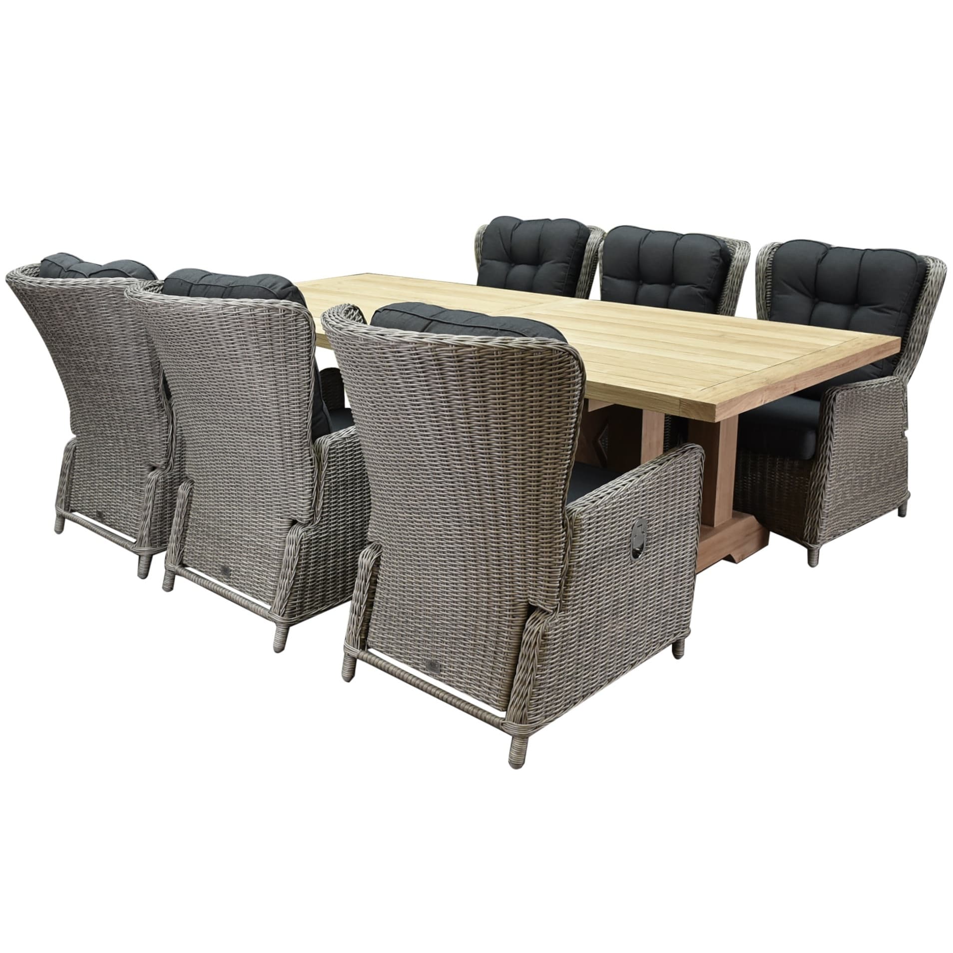 marina antigua dining tuinset 250x120xh77 cm 7 delig verstelbaar grijs