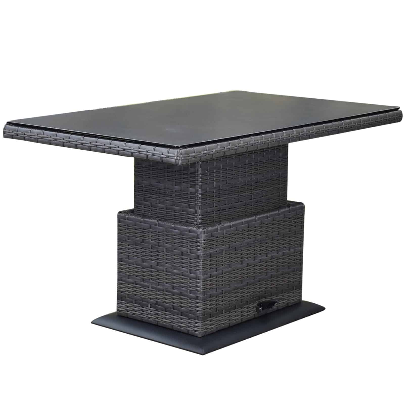 miami lounge diningtafel 130x75xh47 71 cm in hoogte verstelbaar antraciet