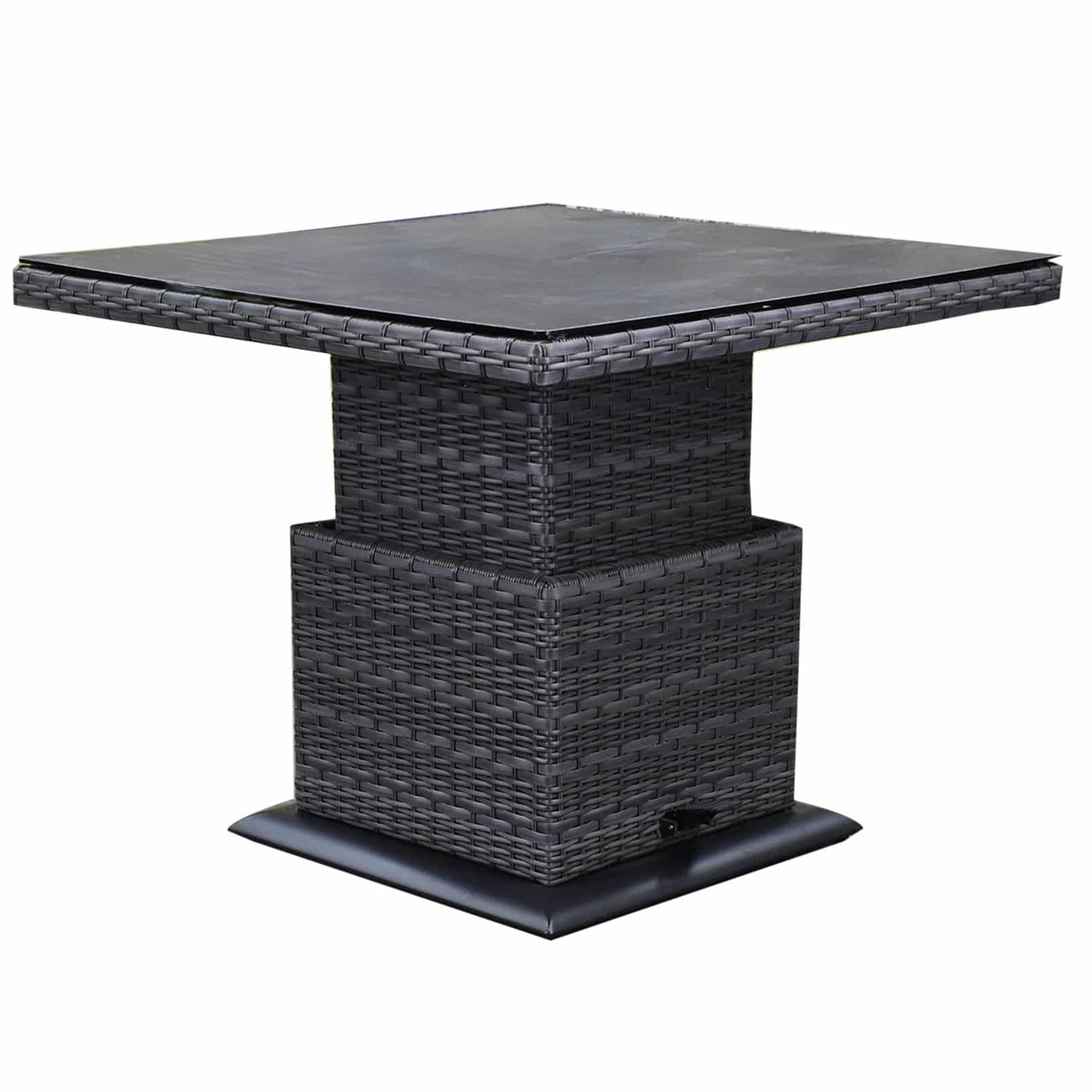 miami lounge diningtafel 90x90xh47 71 cm in hoogte verstelbaar antraciet