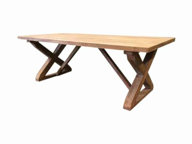 minerva dining tuintafel 260x100xh77 cm teak geschoord
