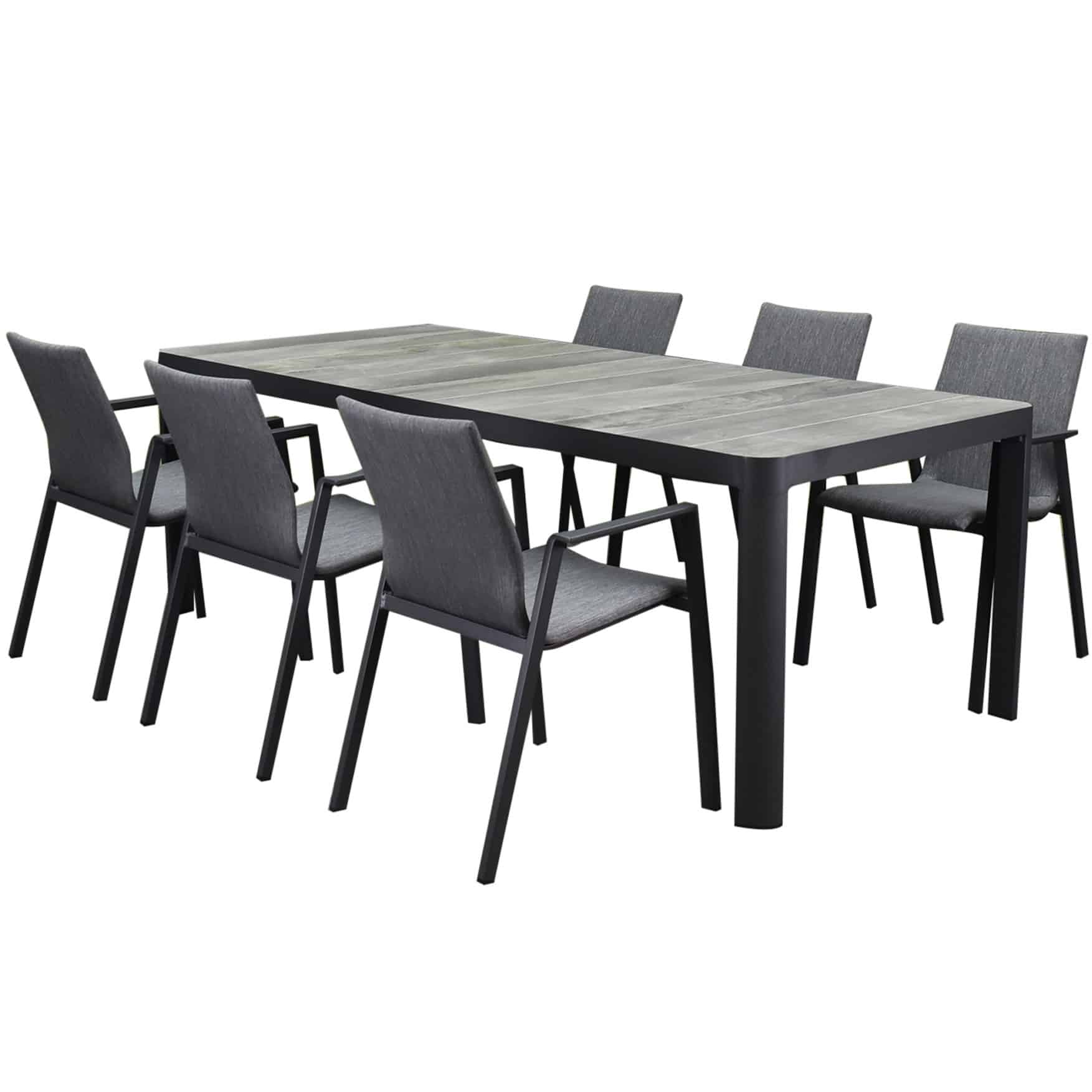 nancy new delhi dining tuinset 220x100xh74,5 7 delig aluminium