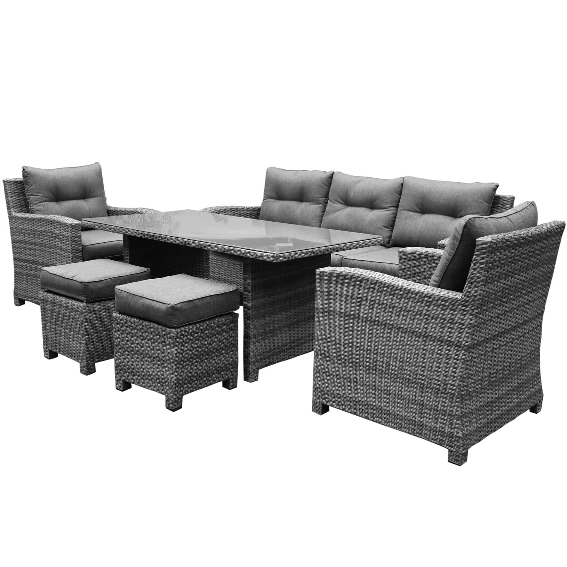 new castle stoel bank dining loungeset 6 delig antraciet