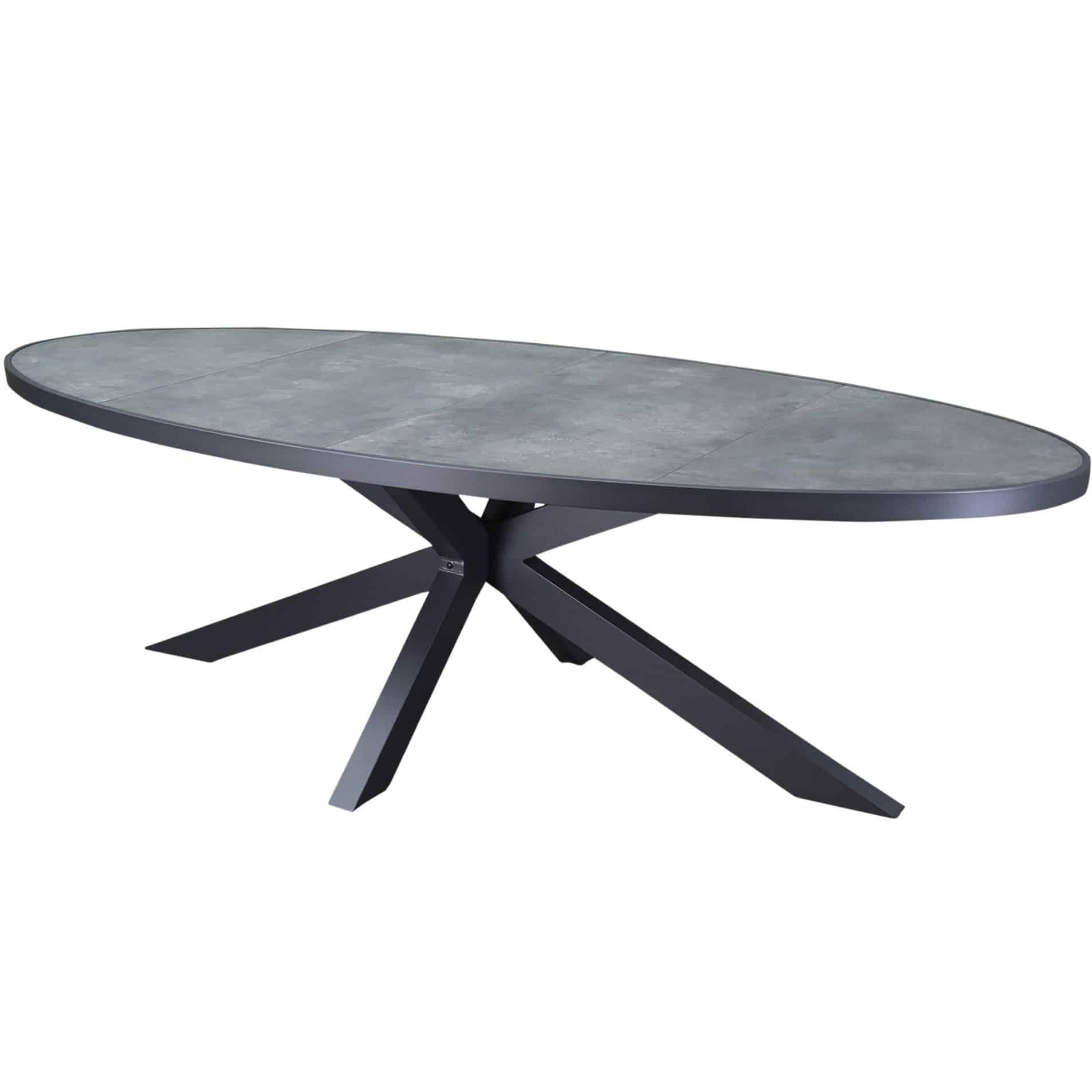 ohio dining tuintafel ovaal 241x116xh74cm aluminium antraciet