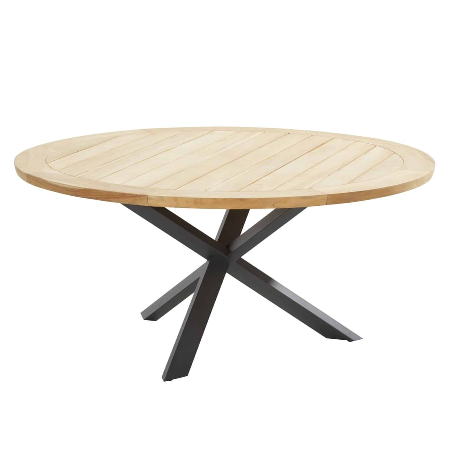 prado dining tuintafel 160øx75 cm rond teak antraciet taste 4so