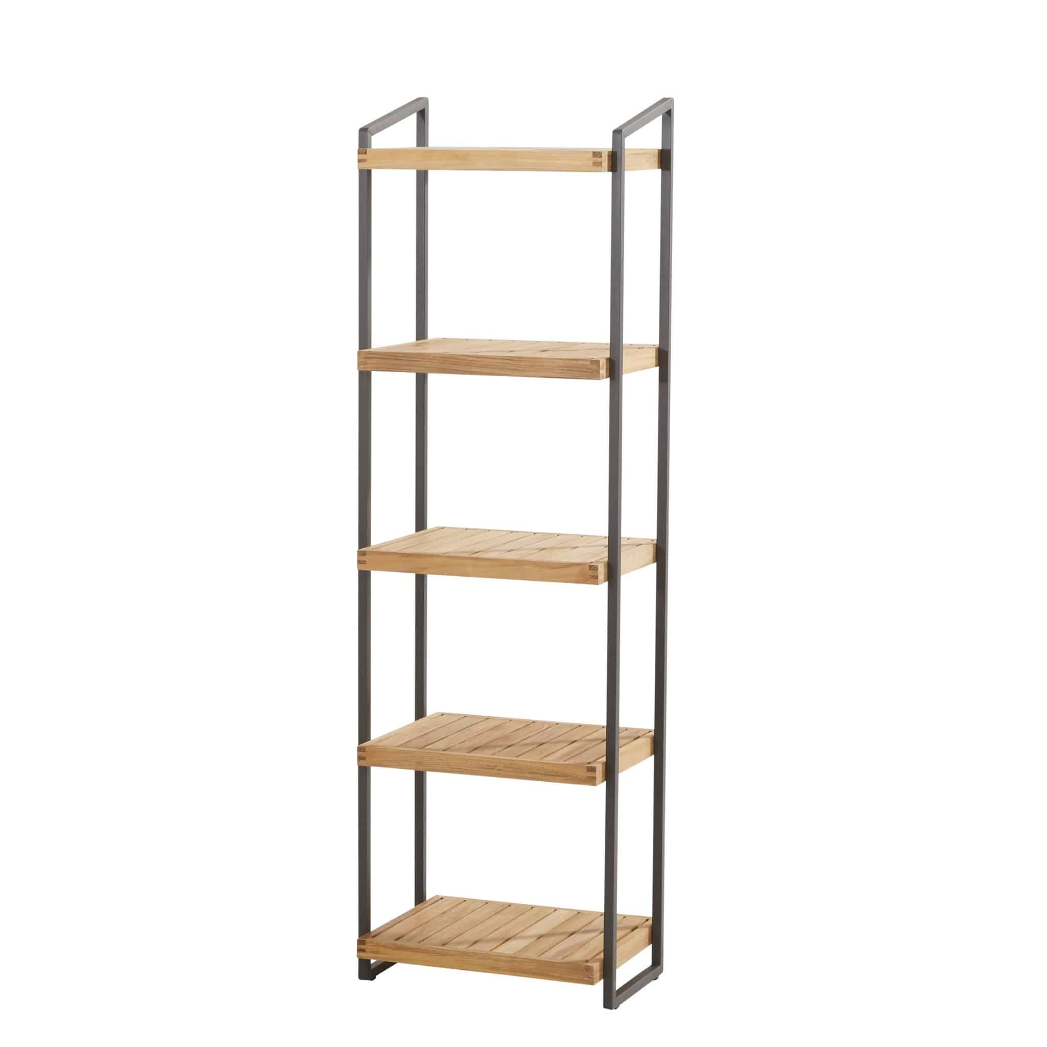 rack tuinrek met 5 planken 50x40xh175 cm antraciet teak 4 seasons outdoor