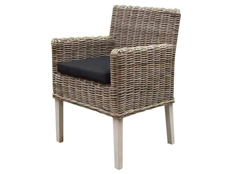 reyhan dining tuinstoel naturel rotan olefin black