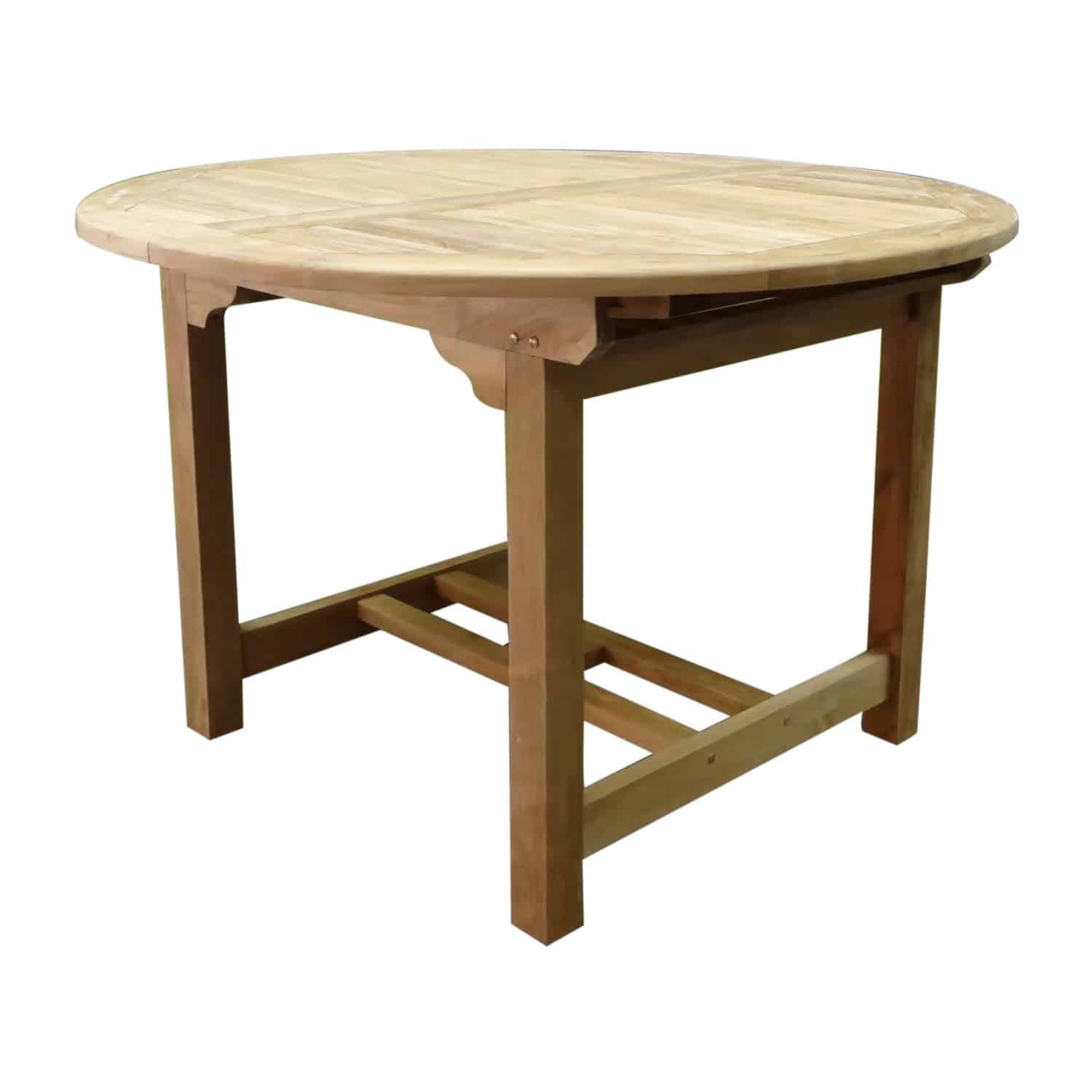 rond ovaal uitschuifbare dining tuintafel 120 170x120xh76 cm teak