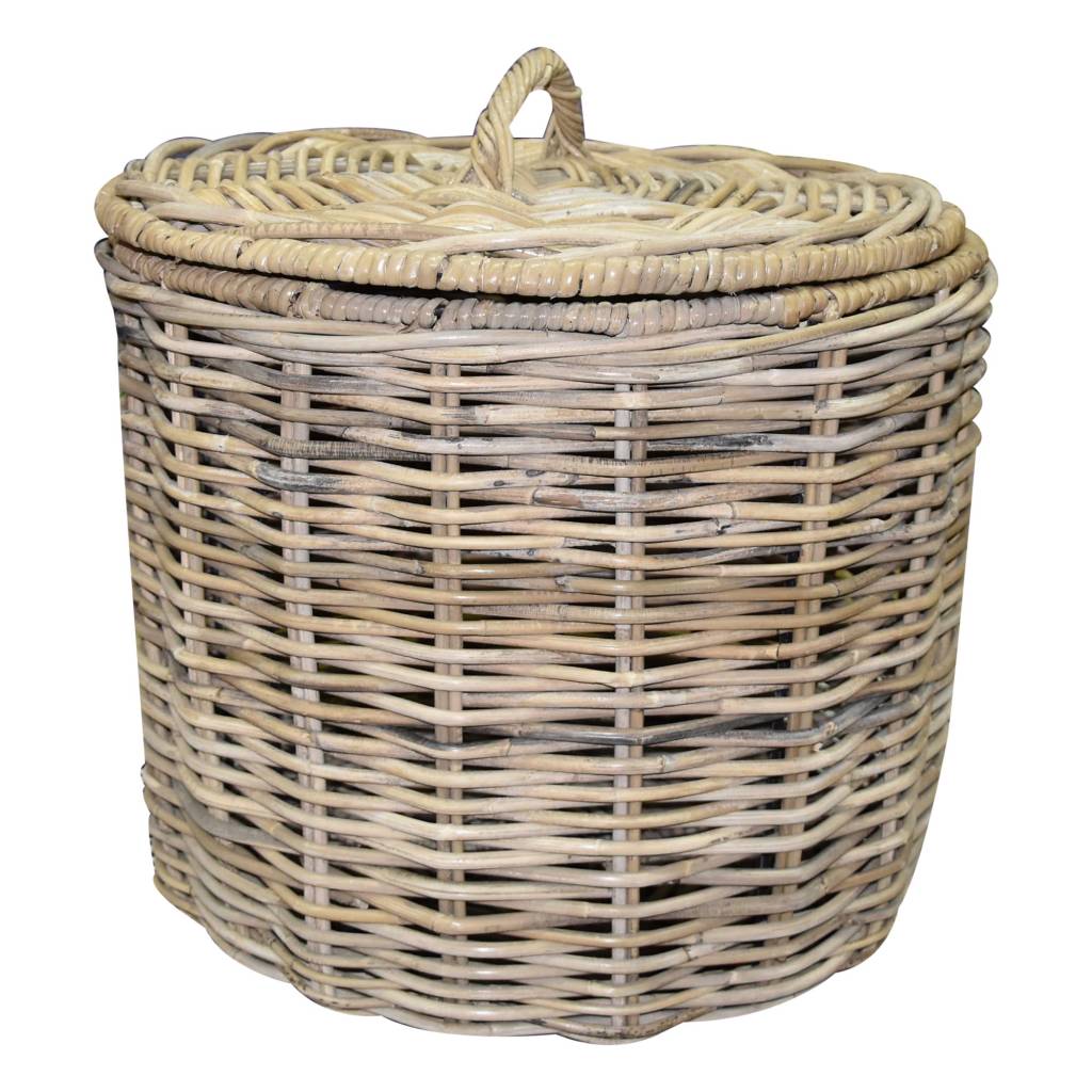 rotty rotan mand met deksel 50×50 cm rond