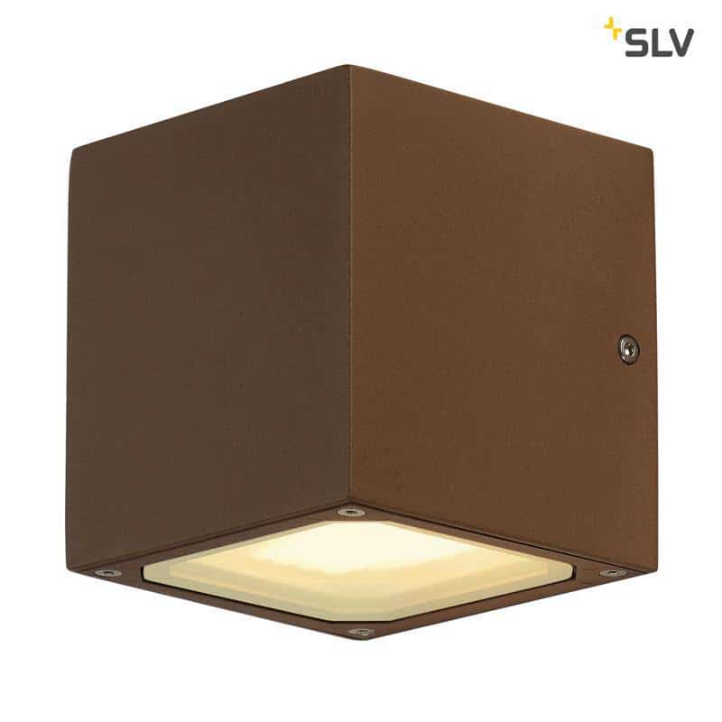 slv sitra cube roestkleur wandlamp