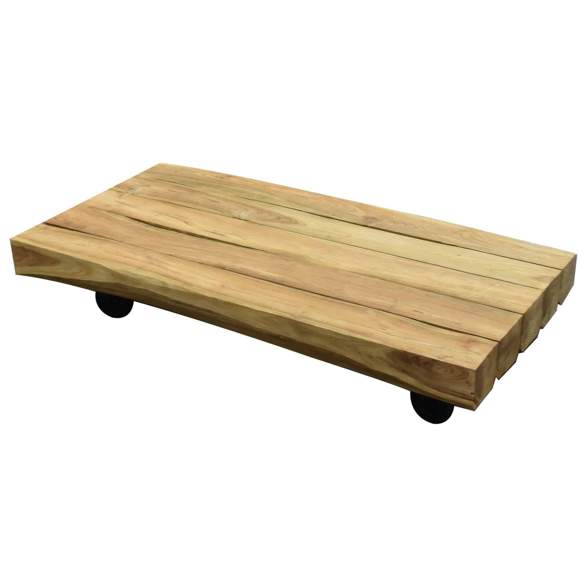 sabuga lounge tuintafel 150×75 cm teak bielzen met zwenkwielen.