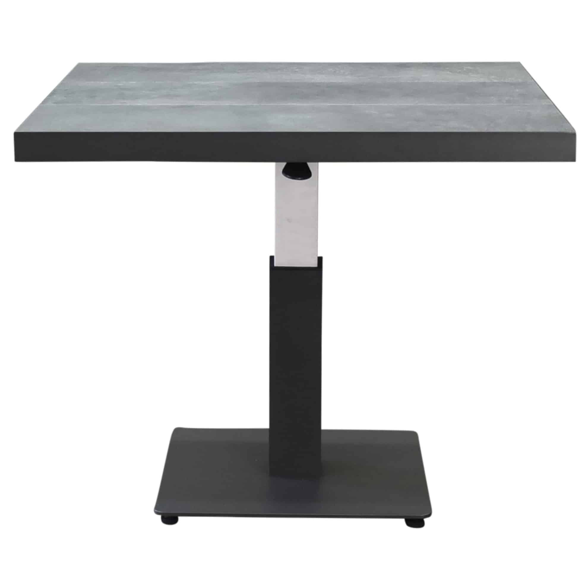 san sebastian lounge dining tuintafel 90x90xh49,5 h74,5 cm in hoogte verstelbaar keramisch antraciet