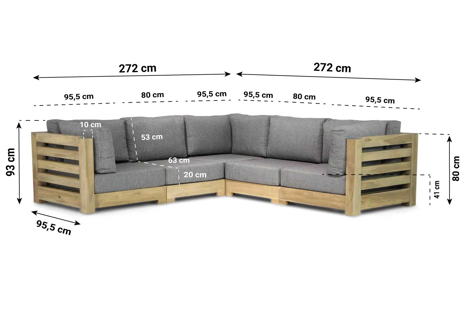santika levante hoek loungeset 5 delig