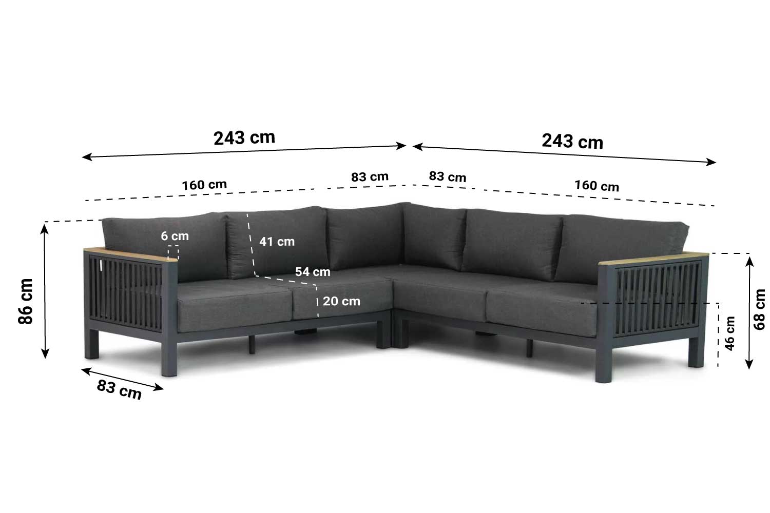 santika shadow hoek loungeset 3 delig