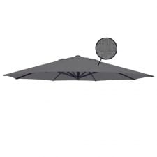 stokparasoldoek rhino 400cm rond dark grey (olefin)