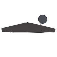 stokparasoldoek rhino 400x300cm rechthoek dark grey met volant (polyester)