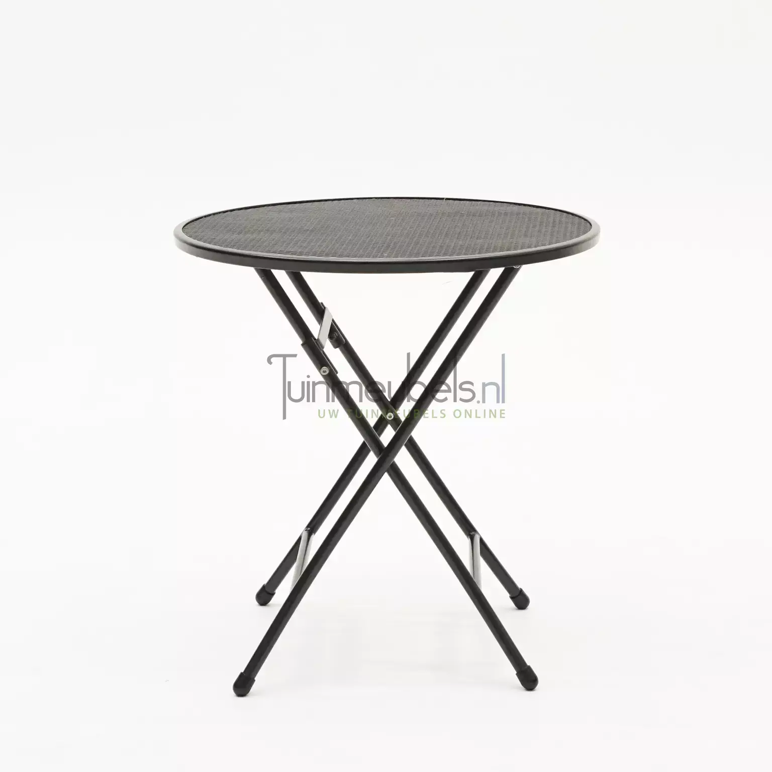 tuintafel inklapbaar antraciet rond 70 cm zwart klaptafel basic strekmetaal sow shin europe