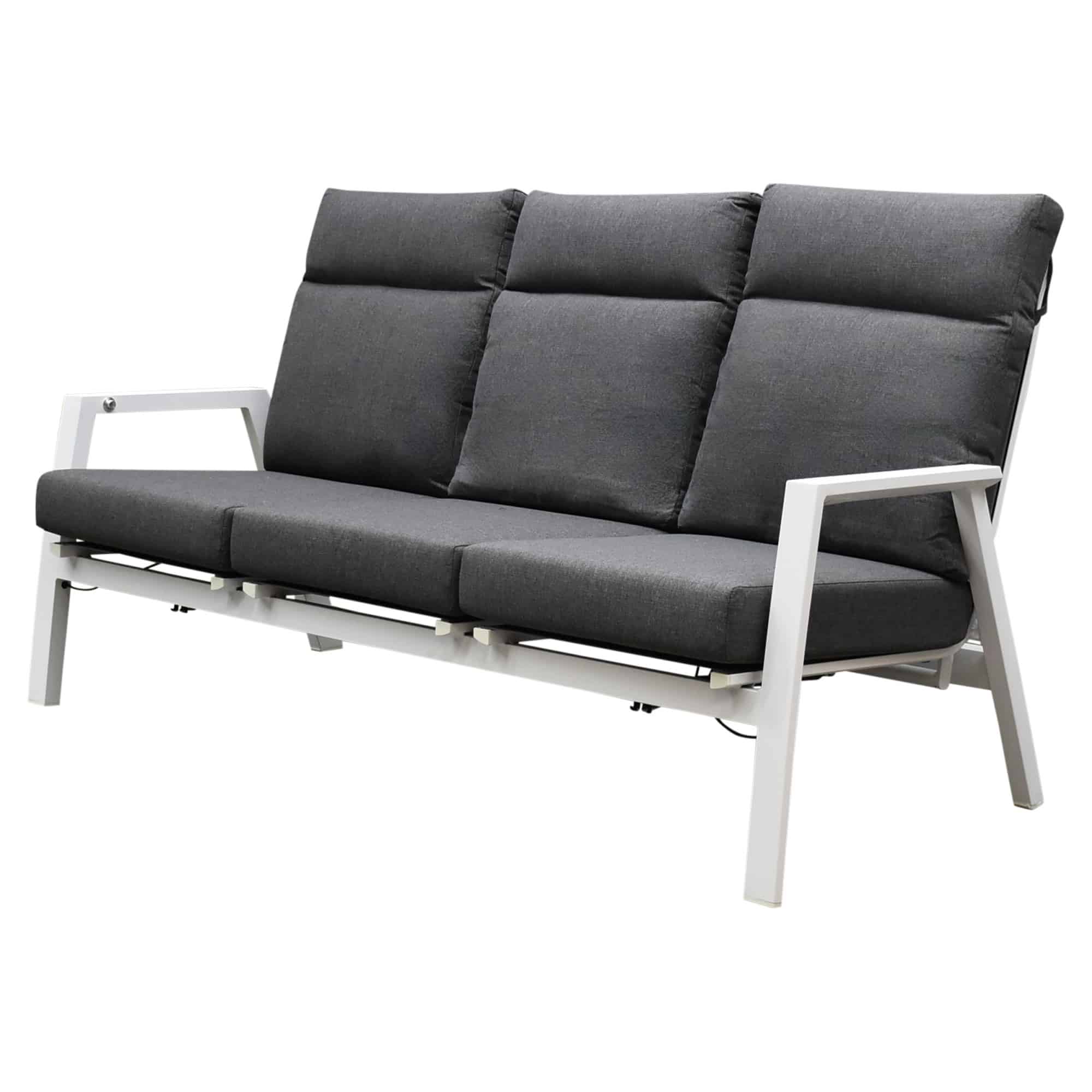 vegas 3 zitsbank verstelbaar aluminium wit