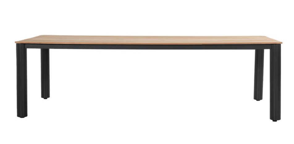 winston din.t.220 x 100 cm alu teak tafel antraciet hartman