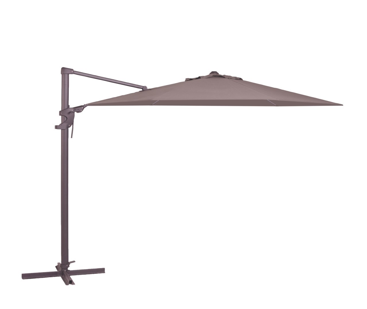 zweefparasol monaco flex zijwaarts kantelbaar 330 cm polyester taupe zonwering madison